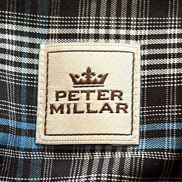 Peter Millar Crown Sport Purple & Blue Plaid Button Down Shirt Men’s Size Small - Picture 4 of 10